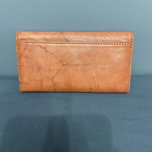 FRYE Melissa Antique Leather Series Card Holder Trifold Long Wallet Zip/Snap - Picture 8 of 17